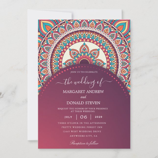 modern indian wedding invitation (Front)