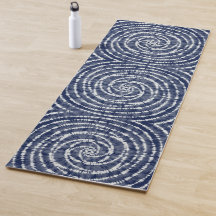 Modern Indigo Blue Spiral Pattern Shibori