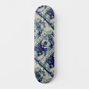 Modern Indigo Blue Urban Street Art Inspired  Skateboard