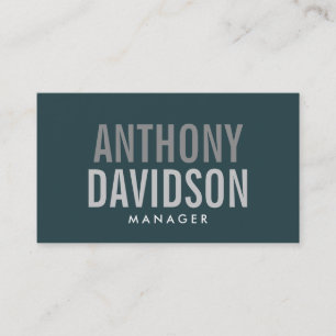 Modern Indigo Colour Huge Bold Text Business Card