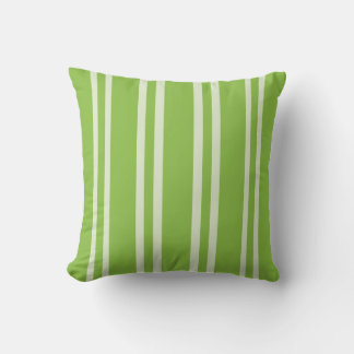 Modern Indoor/Outdoor Green Stripe Throw Pillow