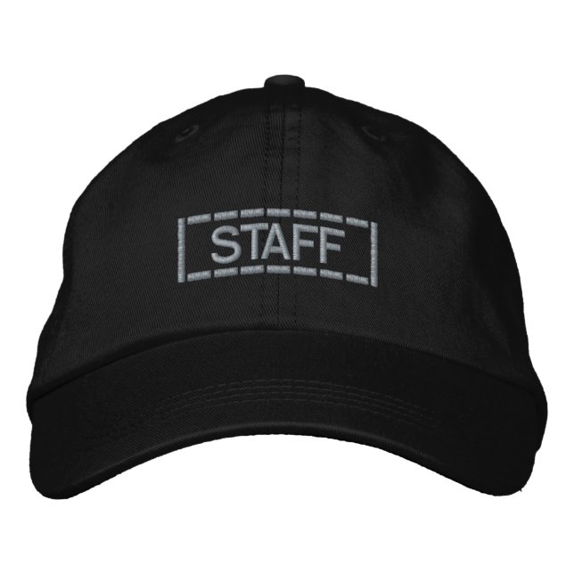 Modern Industrial Dashed Box Logo Custom Text Embroidered Hat (Front)