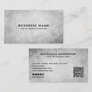 Modern Industrial QR Code & Socials Business Card