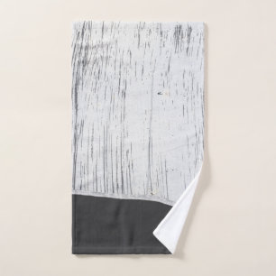 Modern Industrial Scratched White Charcoal Grey Bath Towel Set