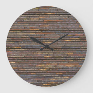 Modern Industrial Thin Brick Wall Pattern Large Clock