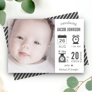 Modern Infographic Photo Birth Announcement