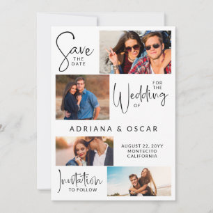 Modern Informal Typography Snapshots Wedding Save The Date