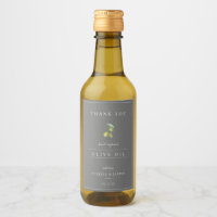 Modern Infused Olive Oil Thank You Label Grey