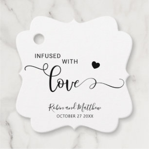 Modern, Infused with Love, Black and White Favour Tags