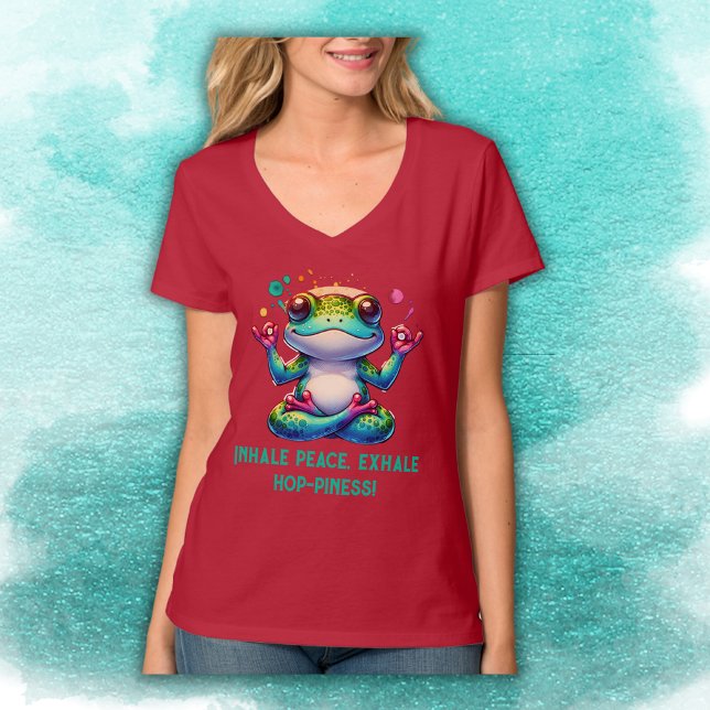 Modern Inhale Exhale Green Frog | T-Shirt (Creator Uploaded)