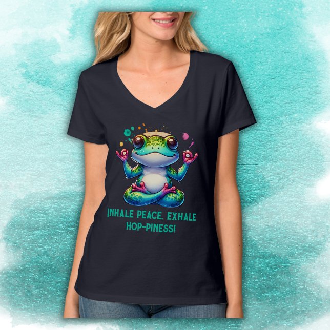 Modern Inhale Exhale Green Frog | T-Shirt (Creator Uploaded)