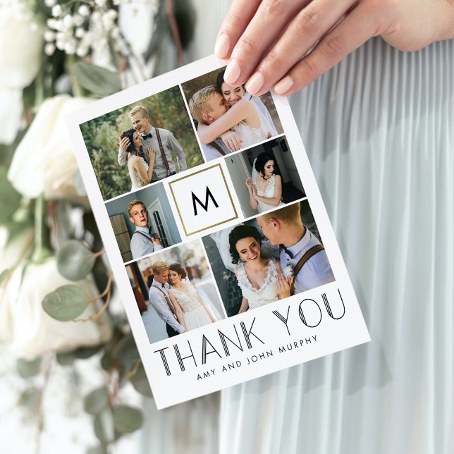 Modern Initial EDITABLE COLOR Wedding Thank You (Creator Uploaded)