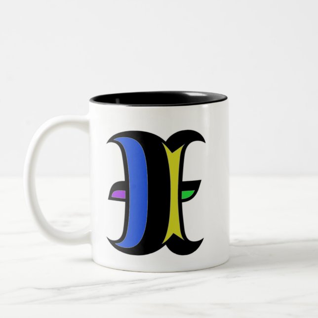 Modern Initial I  Two-Tone Coffee Mug (Left)