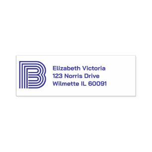 Modern Initial Monogram Personalised Self-inking Stamp