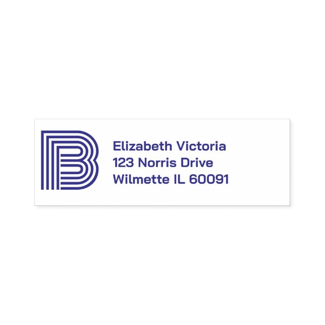 Modern Initial Monogram Personalised Self-inking Stamp (Design)