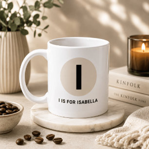 Modern Initial Mug – “I is for [Name]” Design
