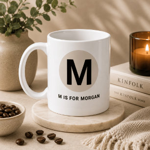 Modern Initial Mug – “M is for [Name]” Design