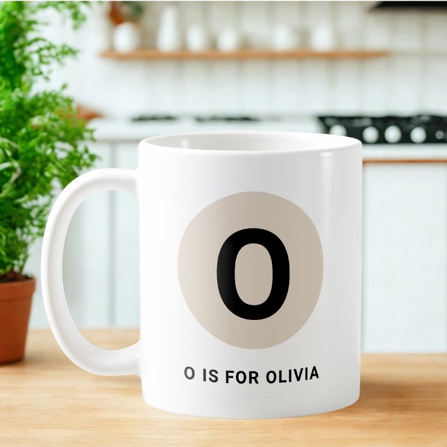 Modern Initial Mug – “O is for [Name]” Design (Creator Uploaded)
