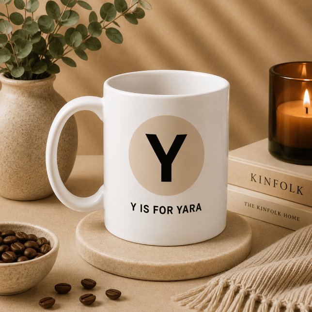 Modern Initial Mug – “Y is for [Name]” Design (Creator Uploaded)