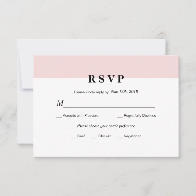 Modern Initial Wedding RSVP Card (Front)