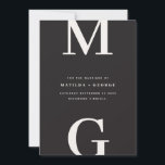 Modern initials bold graphic typography wedding save the date<br><div class="desc">Modern initials bold graphic typography wedding save the date card. With modern,  elegant typography and striped backer design. Colours can be customised.</div>