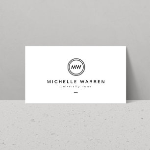 Modern Initials I Graduate Student Business Card
