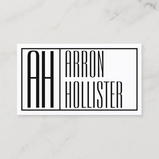 Modern Initials & Name Logo Business Card (Front)