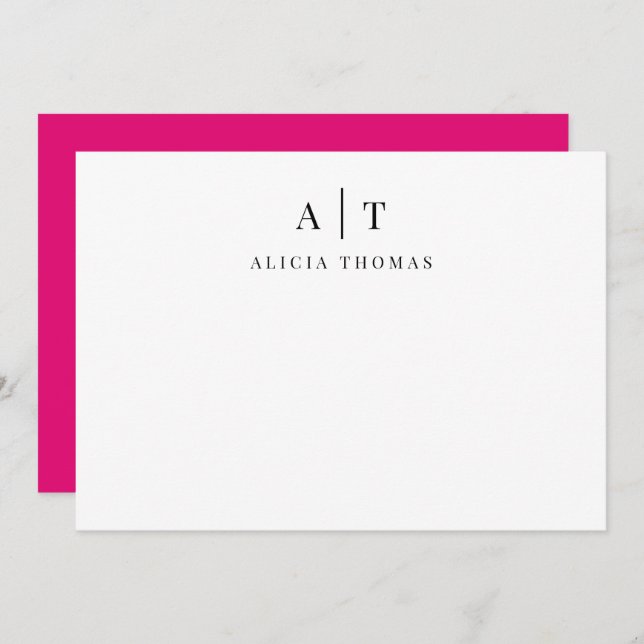 Modern Initials Personalised Stationery Holiday Card (Front/Back)