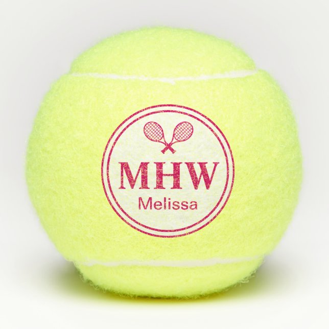 Modern Initials Tennis Balls (Front)