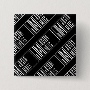 Modern Initials with Name Monogram Pattern 15 Cm Square Badge