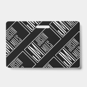 Modern Initials with Name Monogram Pattern ID Badge