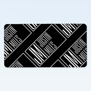 Modern Initials with Name Monogram Pattern Label