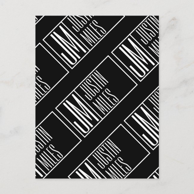 Modern Initials with Name Monogram Pattern Postcard (Front)