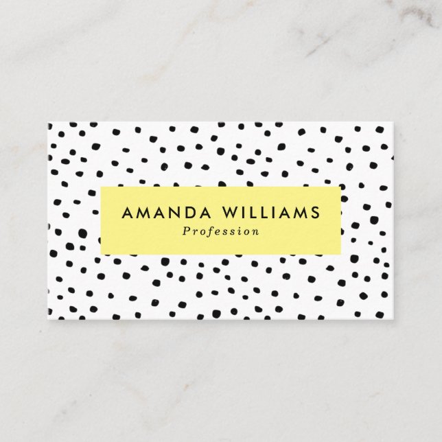 Modern Ink Dots Patterned Business Card (Front)