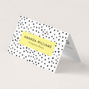 Modern Ink Dots Patterned Double Loyalty Business Card