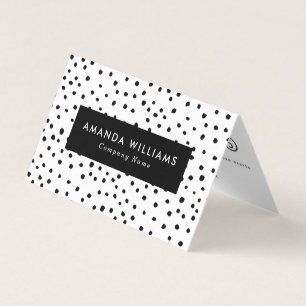 Modern Ink Dots Patterned Double Loyalty Business Card
