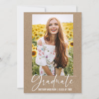Modern Ink Pen Calligraphy Kraft Graduation