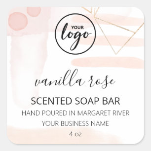 Modern Ink Pink Scented Soap Bar Logo Labels