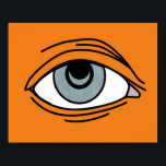Modern Insomniac Eye Pop Art Poster<br><div class="desc">Make a bold statement with this contemporary tired eye poster, featuring a striking minimalist design with a vivid orange background. Perfect for insomniacs, night owls, or lovers of modern pop art, this piece captures the essence of fatigue and wakefulness in a visually compelling way. Ideal for bedrooms, offices, or creative...</div>