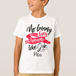 Modern Inspirational Run Red Bunny Black Script T-Shirt