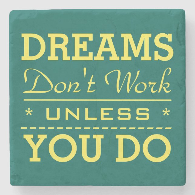 Modern Inspirational Typography Quote Stone Coaster (Front)