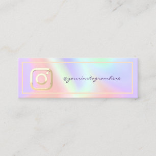 Modern Instagram Holographic Mini Business Card