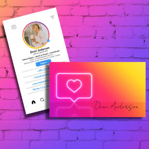 Modern Instagram Influencer Business Cards