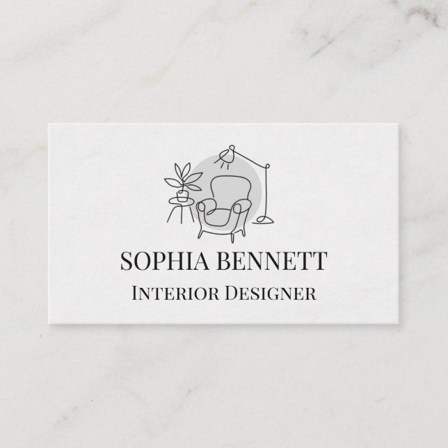 Modern Interior Design Business Card (Front)