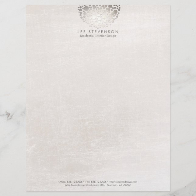 Modern Interior Designer Monochromatic Neutral Personalized Letterhead (Front)