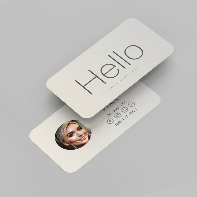 Modern Interior Designer Professional Silver Photo Business Card (Modern Interior Designer Silver Professional Business Card
)