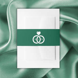 Modern Interlocking Rings Wedding Invitation Belly Band