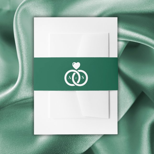 Modern Interlocking Rings  Wedding   Invitation Belly Band (Modern Interlocking Rings Wedding Invitation Belly Band)