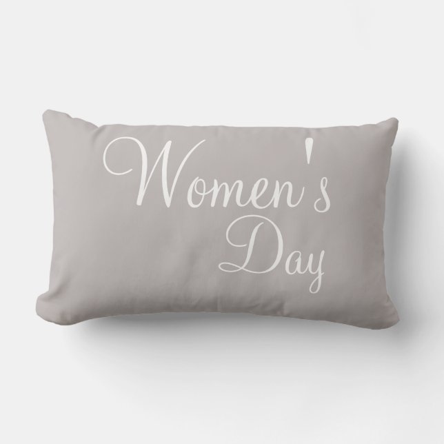 Modern International Women's Day Cute Keepsake Lumbar Cushion (Front)