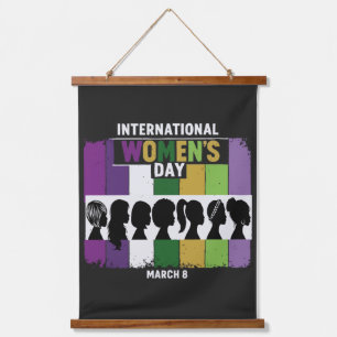 Modern International Women's Day   Diverse Women  Hanging Tapestry